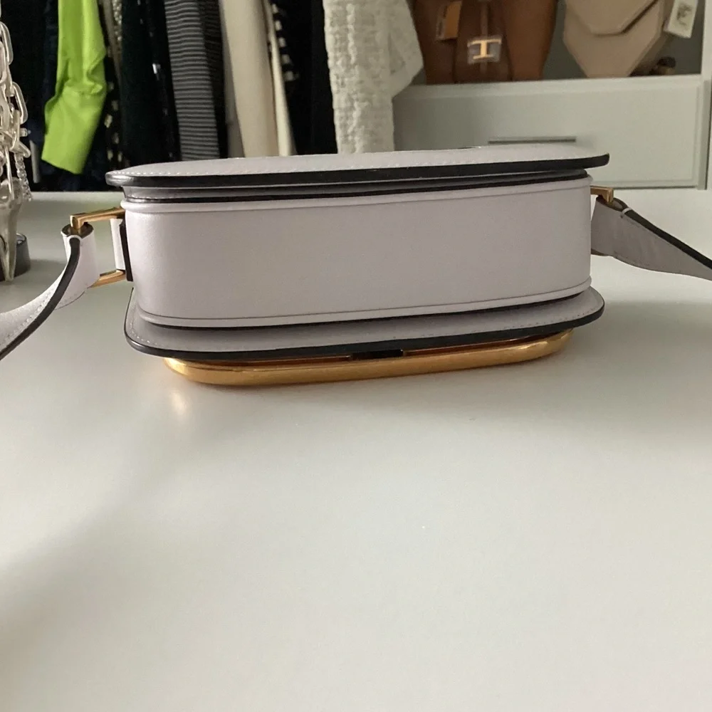 Valentino Garavani White Crossbody Bag with Gold Accent